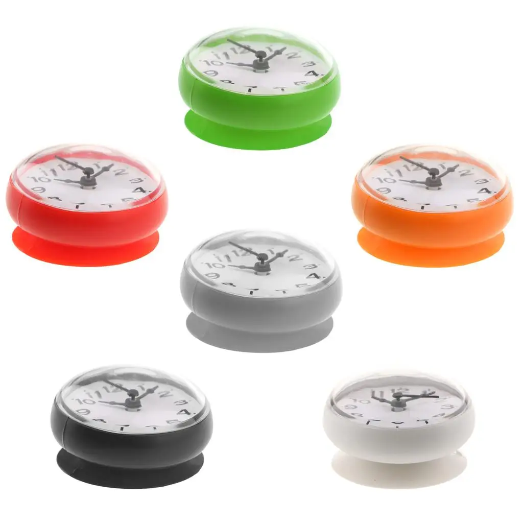 7.5cm Dia. Silicone Waterproof Clock for Kitchen Bathroom Bath