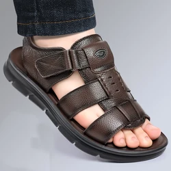 Nwe Sandals Summer Men Comfort Hollow Non-slip Soft Lighted Breathable All-match Classic Wearable Fashion Casual Leather Sandals