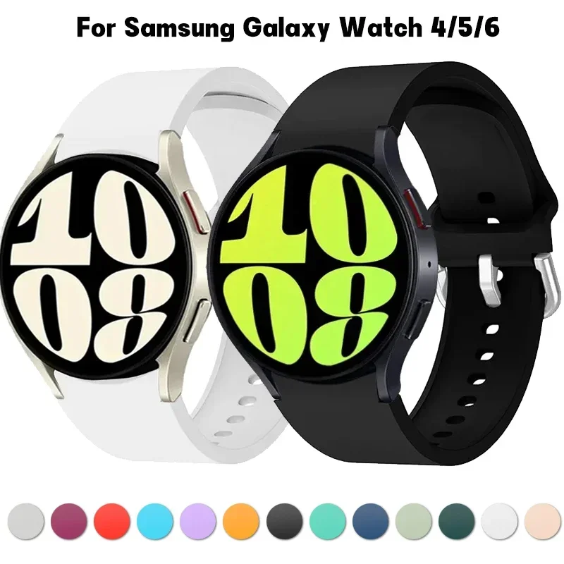 

20mm Band For Samsung Galaxy Watch 4/5/6 44mm 40mm 5Pro 45mm Silicone Bracelet correa for Galaxy Watch 6 classic 42mm 46mm strap