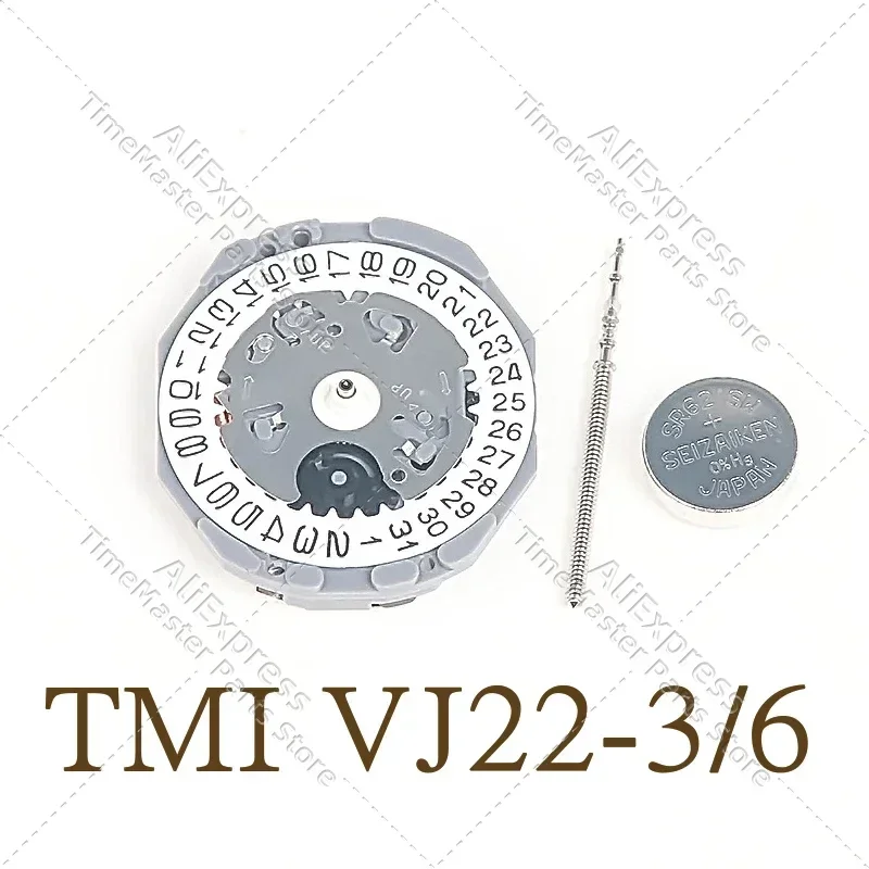 New Vj22 Date 3/6 Quartz Movement Watch Parts Single Calendar Watch Movement for Hattori Vj22b Movement Watch Parts