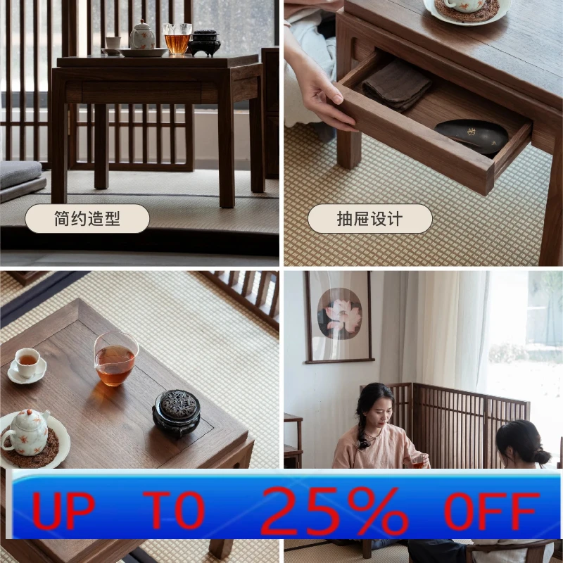 

LMM bay window sliding few black walnut solid wood sliding balcony solid wood tea table