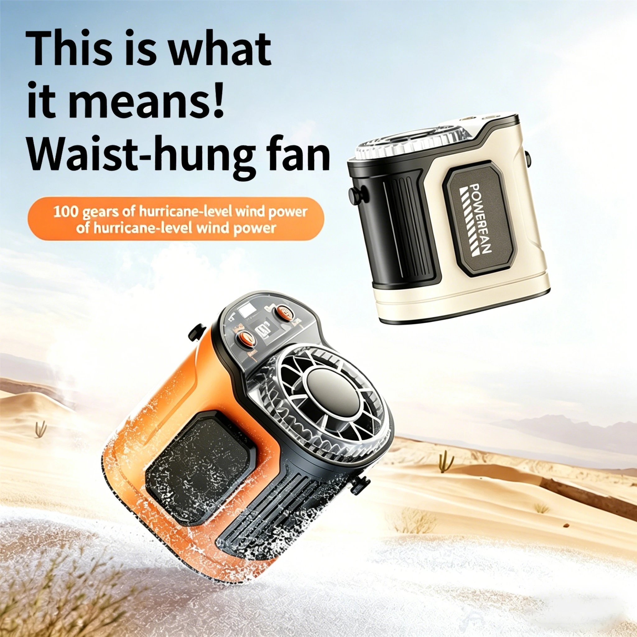 

[Cold Breeze] 2026 New Waist-Hanging Electric Fan Small Portable Personal Cooler For Outdoor And Construction Use