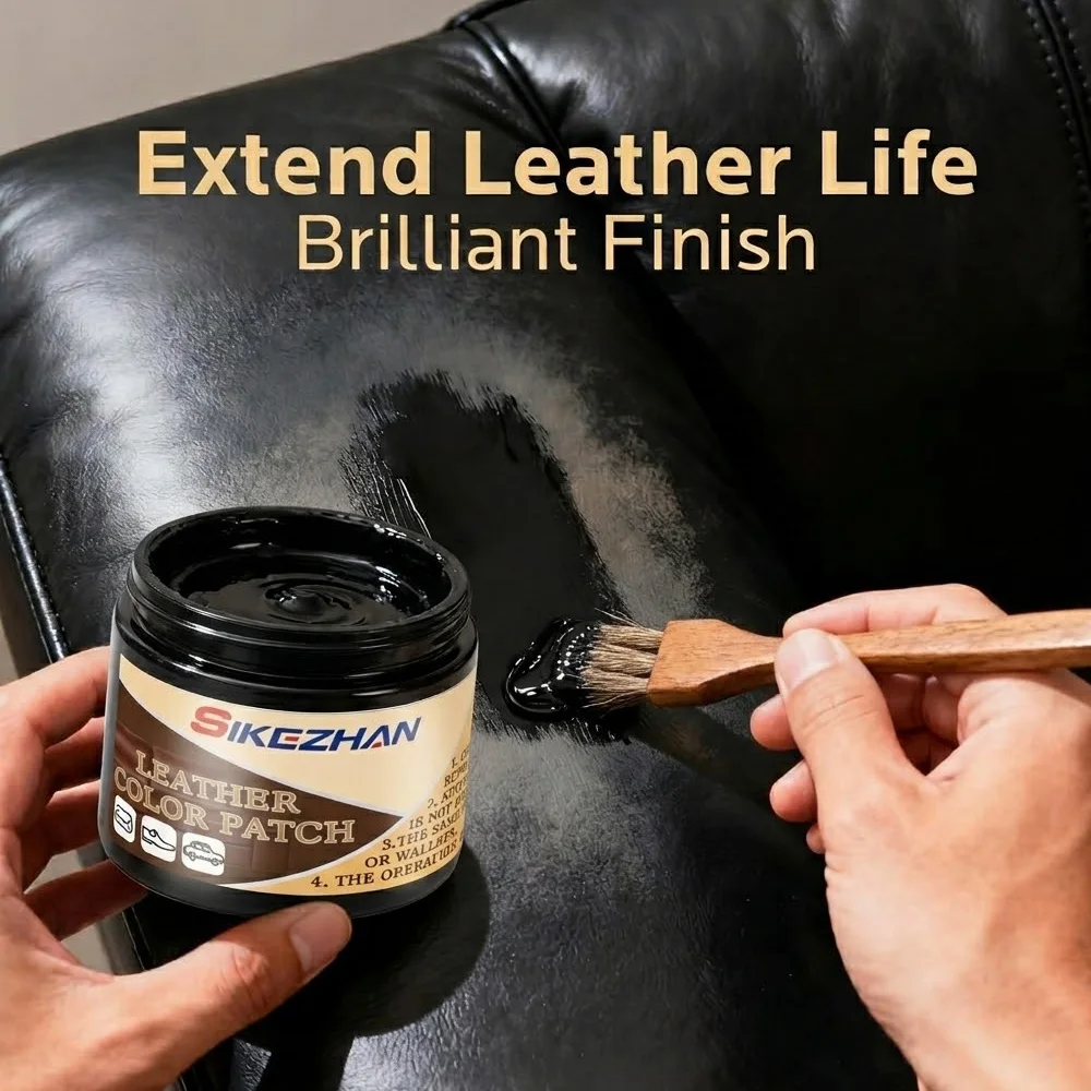 50G Black Leather Color Patch Recoloring Balm Scratch Repair Paste Dye for Car Seat Shoes Sofa Jacket Purse Cream SIKEZHAN