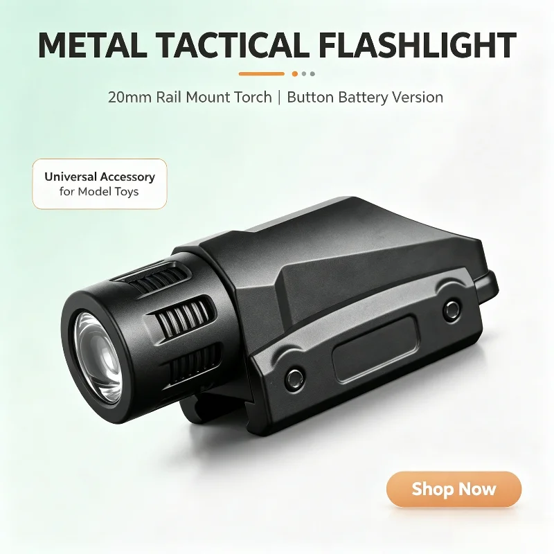 Secure Installation Metal Light Module Button Battery Flashlight 20mm Rail Hobby Model Toy Lighting Accessory