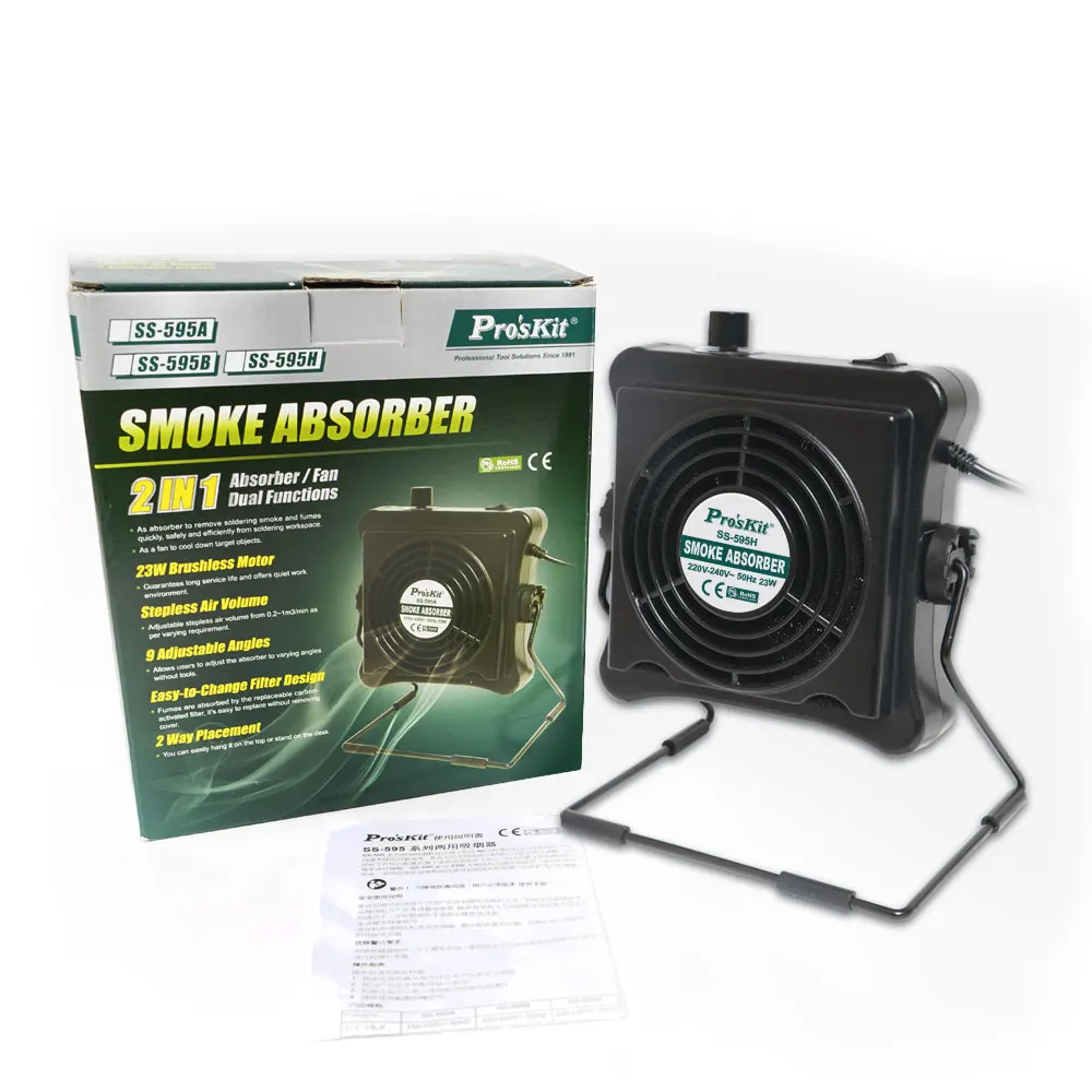 Pro'skit Lötkolben Rauchmesser Schweißtisch Reparatur Lot Rauch Abluftmesser Rauchfilter SS-595H