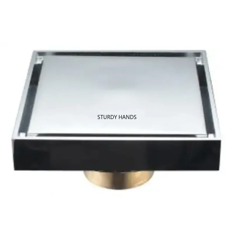100X100 mm brass shower drain bathroom floor drain ceramic tile insert square deodorizing grille hardware accessory