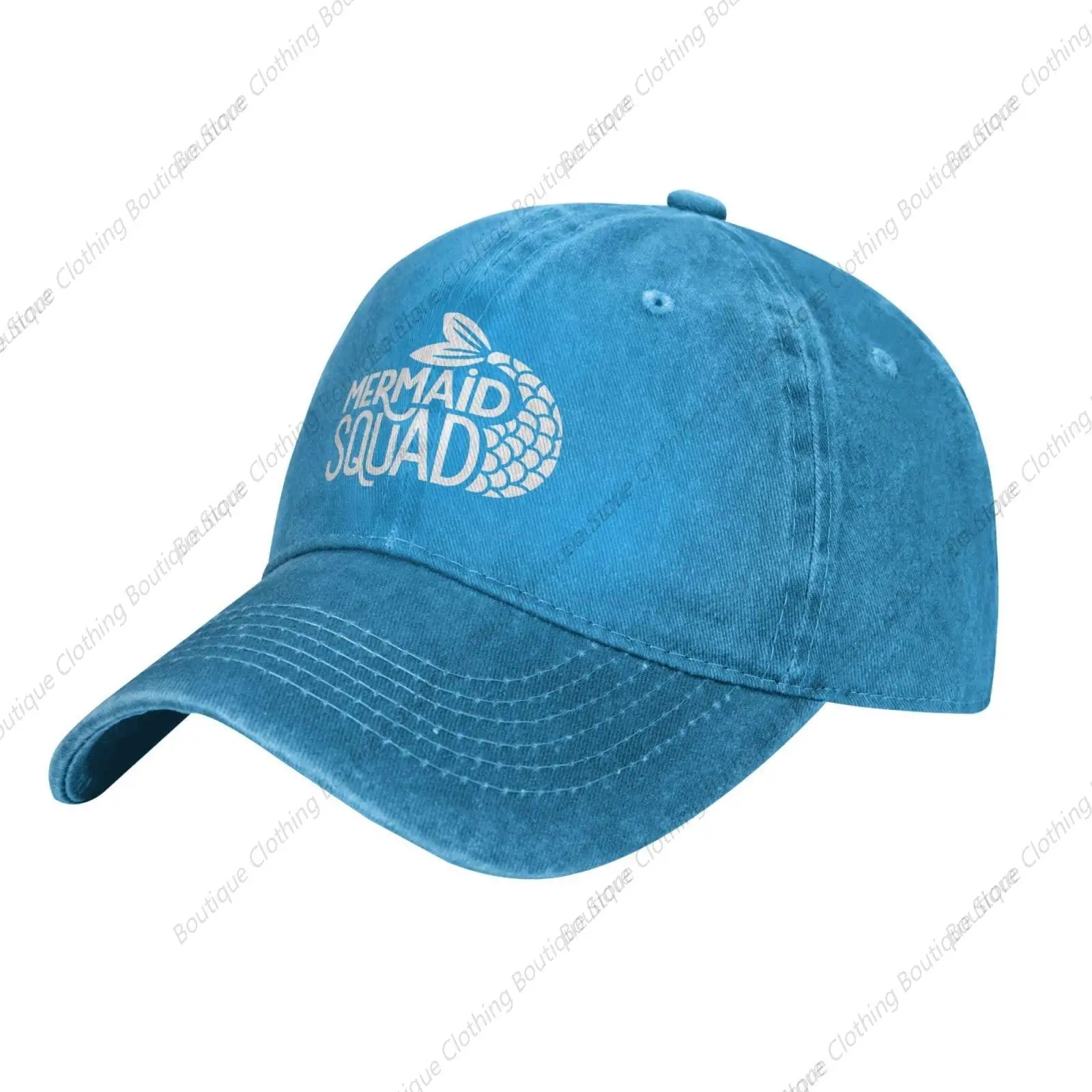 Funny Gift Cap Mermaids Squad Cap Men Baseball Caps Adjustable Caps Blue