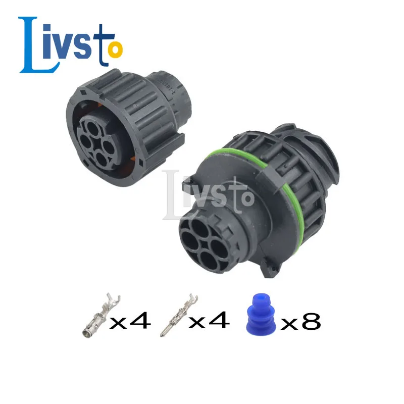 4 Pin Way Tyco Round HOWO A7 Odometer Speed Sensor Plug Car Sealed Connector Male Female Socket 1-967402-1 1-967325-1