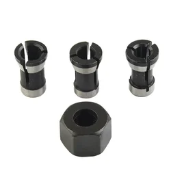 4pcs/set 6mm 8mm 6.35mm Electric Router Milling Cutter Collet Chuck M15 Screw Nut For Trimming Engraving Machines Accessories