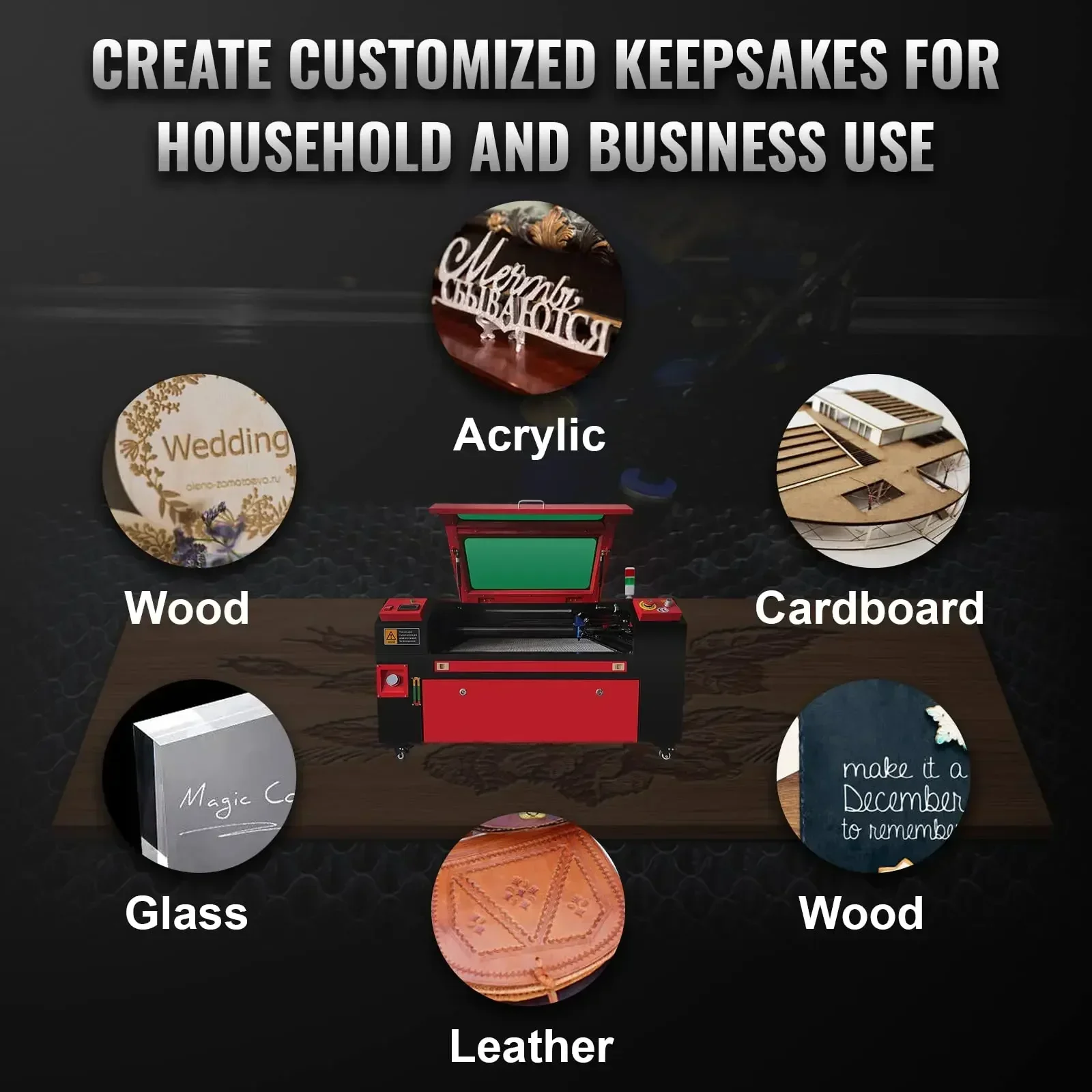 ماكينة نقش بالليزر VEVOR ، 80 واط ، خالية من التدخين ، حماية الباب المفتوح ، إكسسوارات كاملة ، أداة حفر ، توصيل وتشغيل