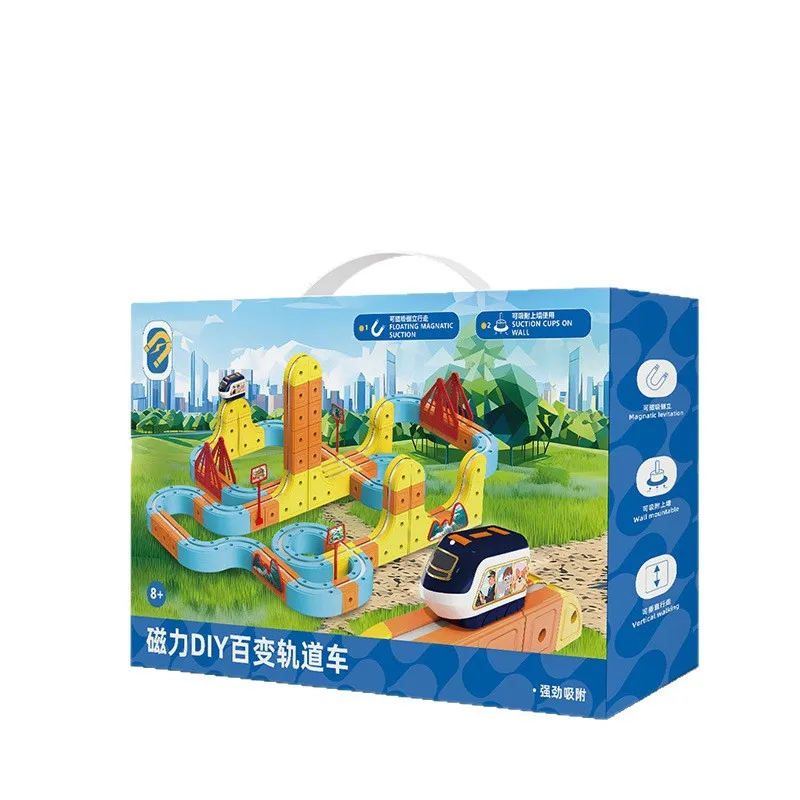 Populair speelgoed Elektrische magnetische hogesnelheidstrein voor kinderen Magische opgeschort spoorkubus Mannelijk en vrouwelijk magnetisch montagespeelgoed