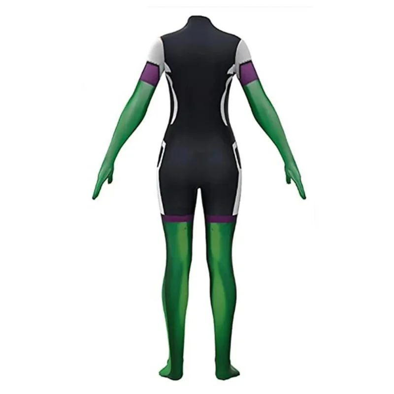 Ela Hulkgirl Cosplay Traje para Adultos e Crianças, Macacão Sexy Feminino, Female Superhero Costume, Zentai Suit, Bodysuit, Party Cos