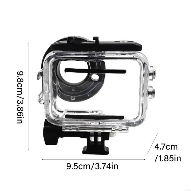حافظة للتصوير تحت الماء بطول 50 متر، غطاء كاميرا إبهام، عدسة زجاجية بصرية، قفل آمن