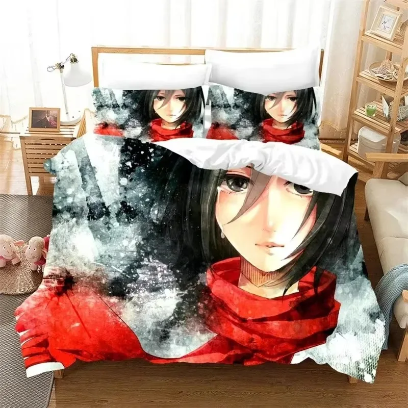 3D Printed Attack On Titan Duvet Cover Bedding Comforter sets Soft Quilt Cover and Pillowcases Single Double Queen King