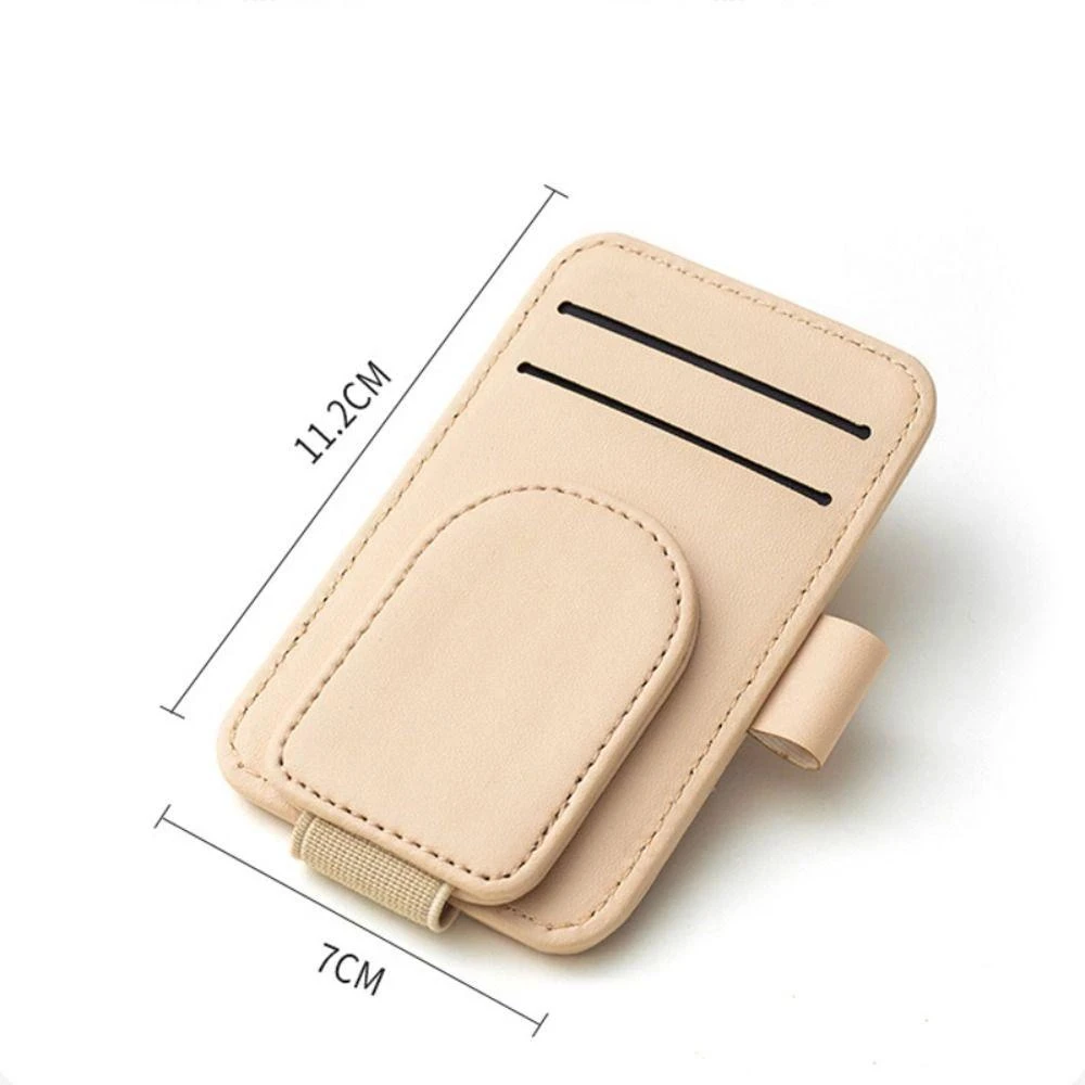 Car Sunglasses Holder Sun Visor Glasses Clip Multifunction Leather Eyeglasses Hanger Portable Ticket Card Clip Car Accessories image 6