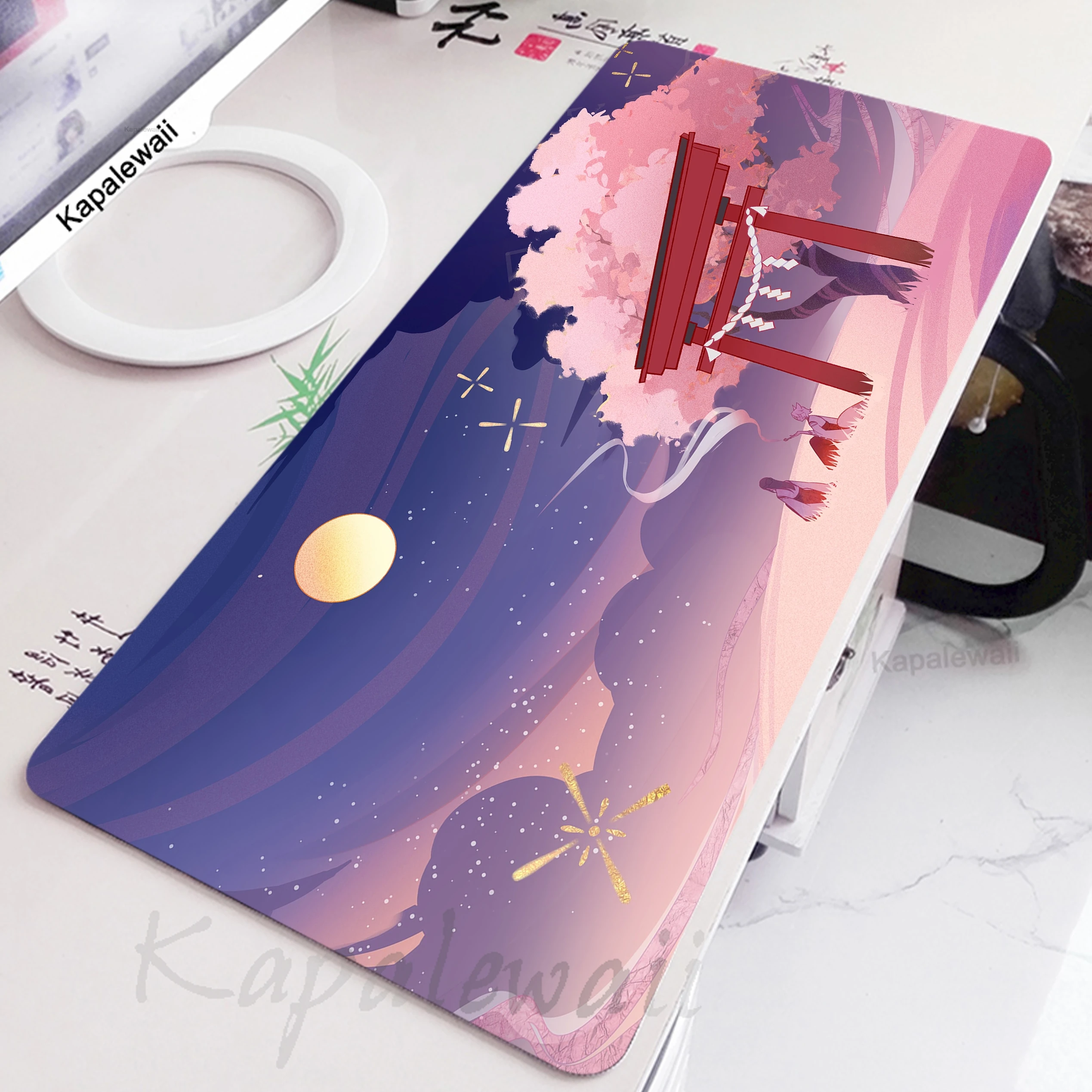 

Japanese Landscape Mouse Pad Large Game Mouse Mat Gaming Mousepad Speed Keyboard Pads Table Carpet Gamer Deskmat 900x400mm