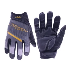 HANDLANDY Mens Work Gloves Touch screen, Utility Mechanic Gloves, Flexible Breathable Fit- Padded Knuckles & Palm