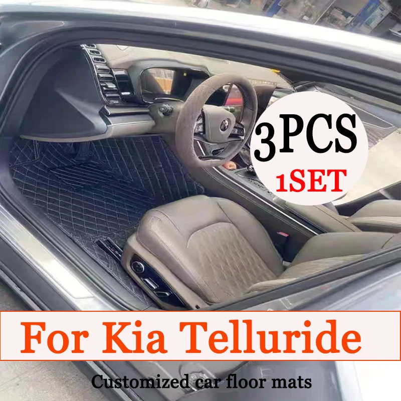 

Car Floor Mats For Kia Telluride ON 2020~2023 7seat Waterproof Protective Pad Carpete Automotivo Car Mats Floor Car Accessories