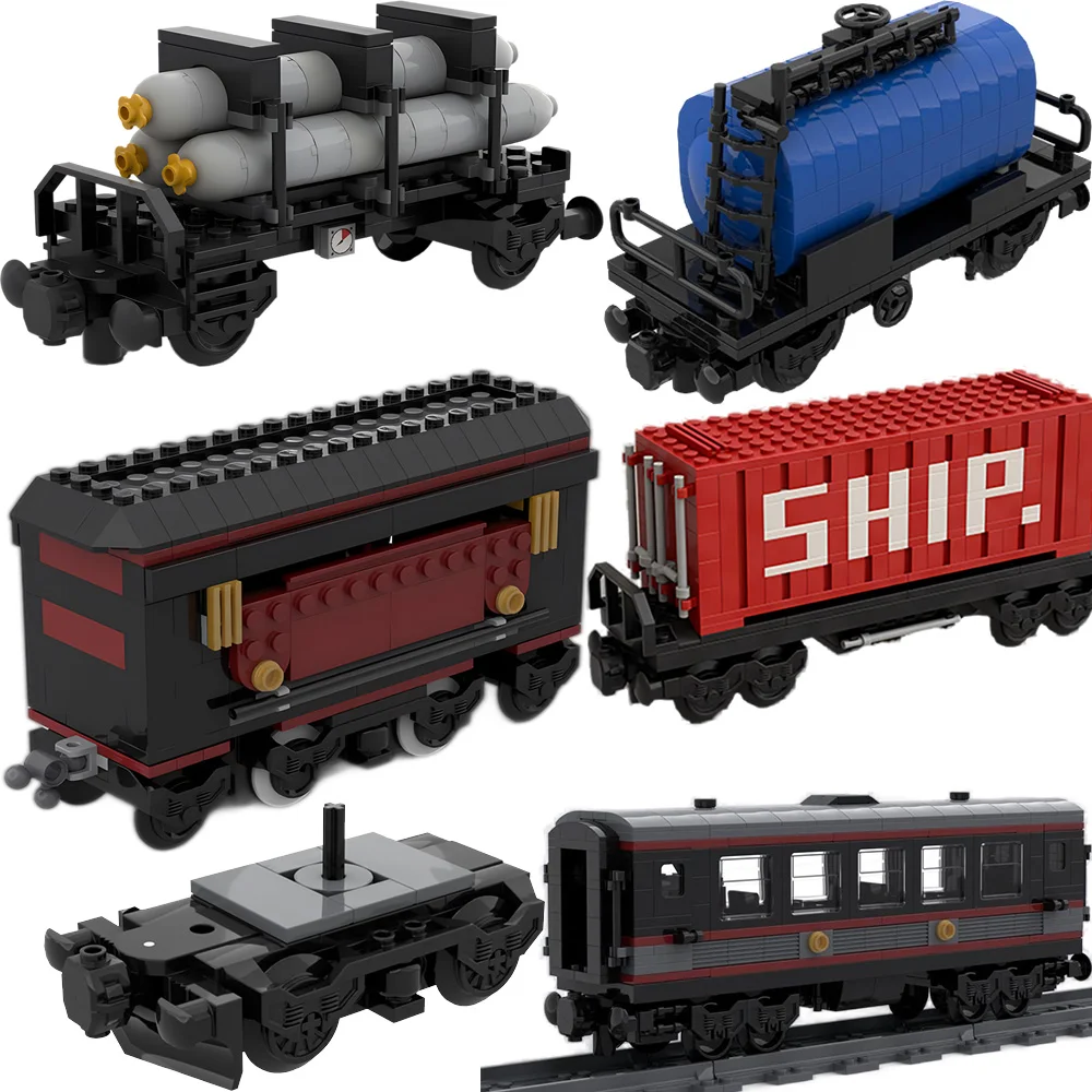 Moc High-Tech City Train Railways Building Blocks Set Retro Steam Train Carriage Bricks Constructor DIY Toys Birthday xmas Gifts