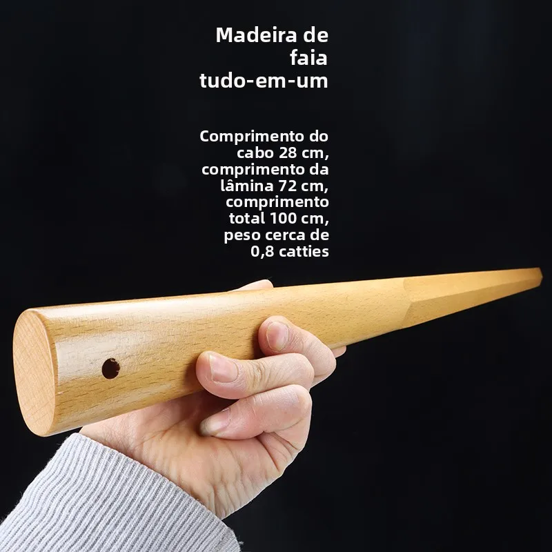Espada de Bambu de Duas Mãos com Cabo de Madeira de Olmo Integrado para Treino de Tai Chi e Artes Marciais, para Entusiastas ...