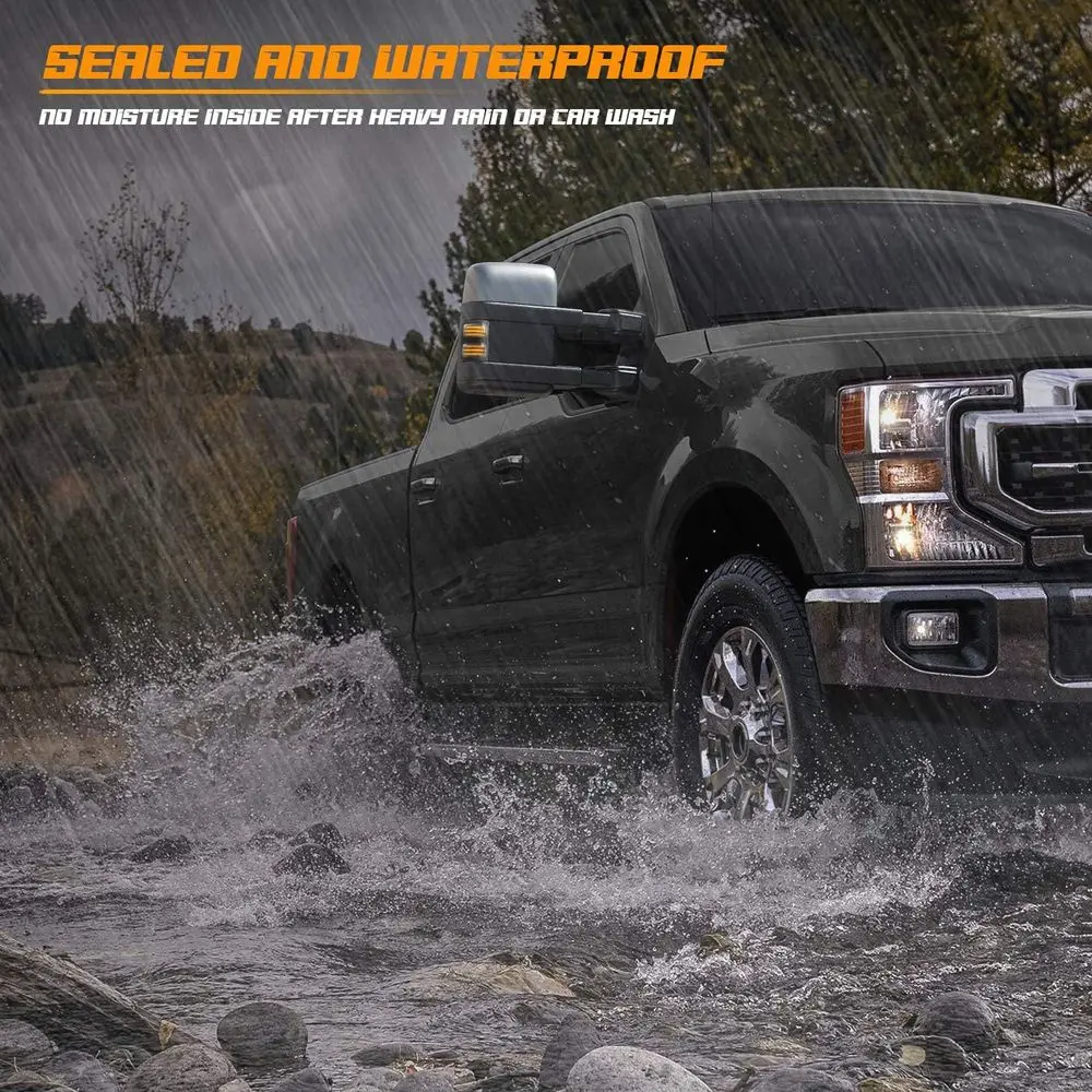 Indicatori di direzione sequenziali a LED a 3 file per Ford F250-F450 Super Duty 2008-2016 con luci di posizione per specchietto laterale