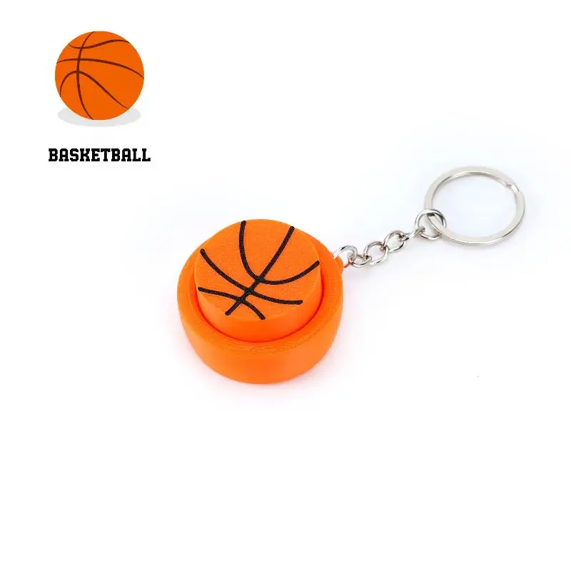 Mini Sports Ball Keychain 1Pcs 3D Printed Football Fidget Toy for Stress Relief Childrens Party Bag Fillers