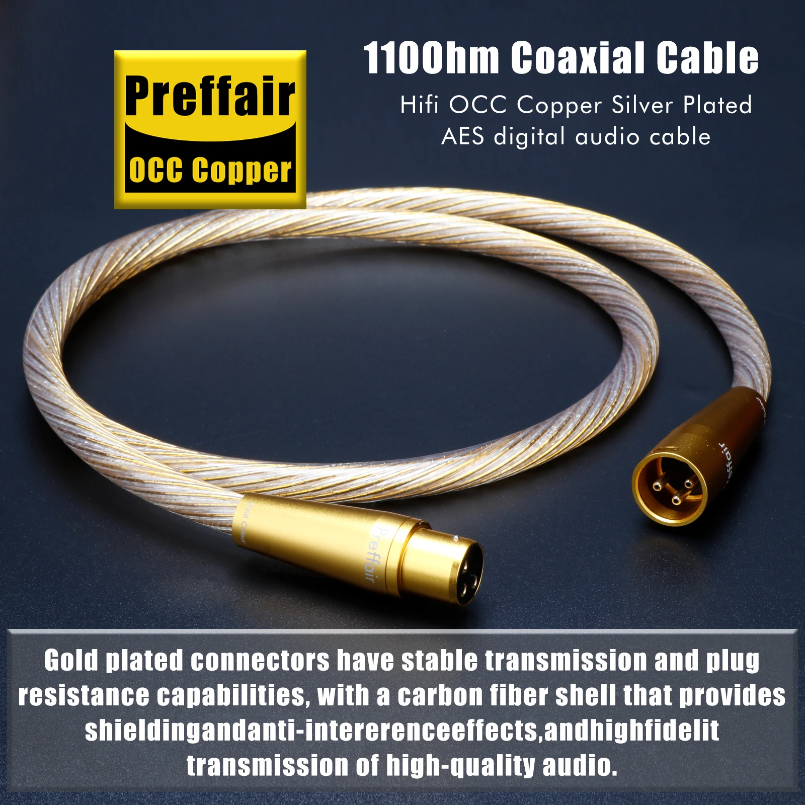 Высококачественный балансный коаксиальный цифровой кабель XLR, 110 Ом, сигнальная линия, цифровой балансный кабель AES/EBU