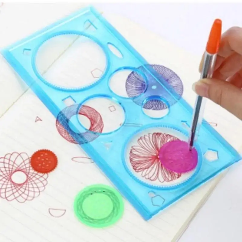 Random Color Painting Multi-function Puzzle Spirograph Geometric Ruler Drafting Tool For Students Drawing Toys Learning Art Tool