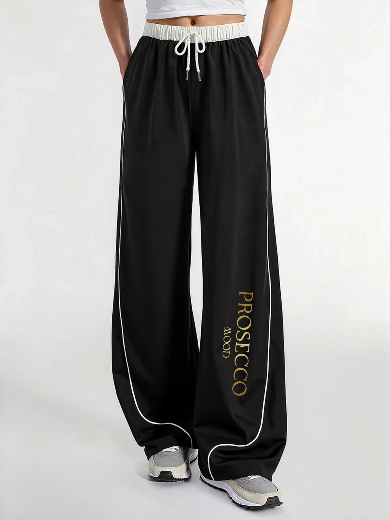 

Женские повседневные брюки — незаменимая вещь для модного образа, универсальные для повседневной носки весной и осенью. Широкие брюки Prosecco с эластичной талией на шнурке, свободные и удобные для повседневной носки. Женские длинные брюки для весенних и 