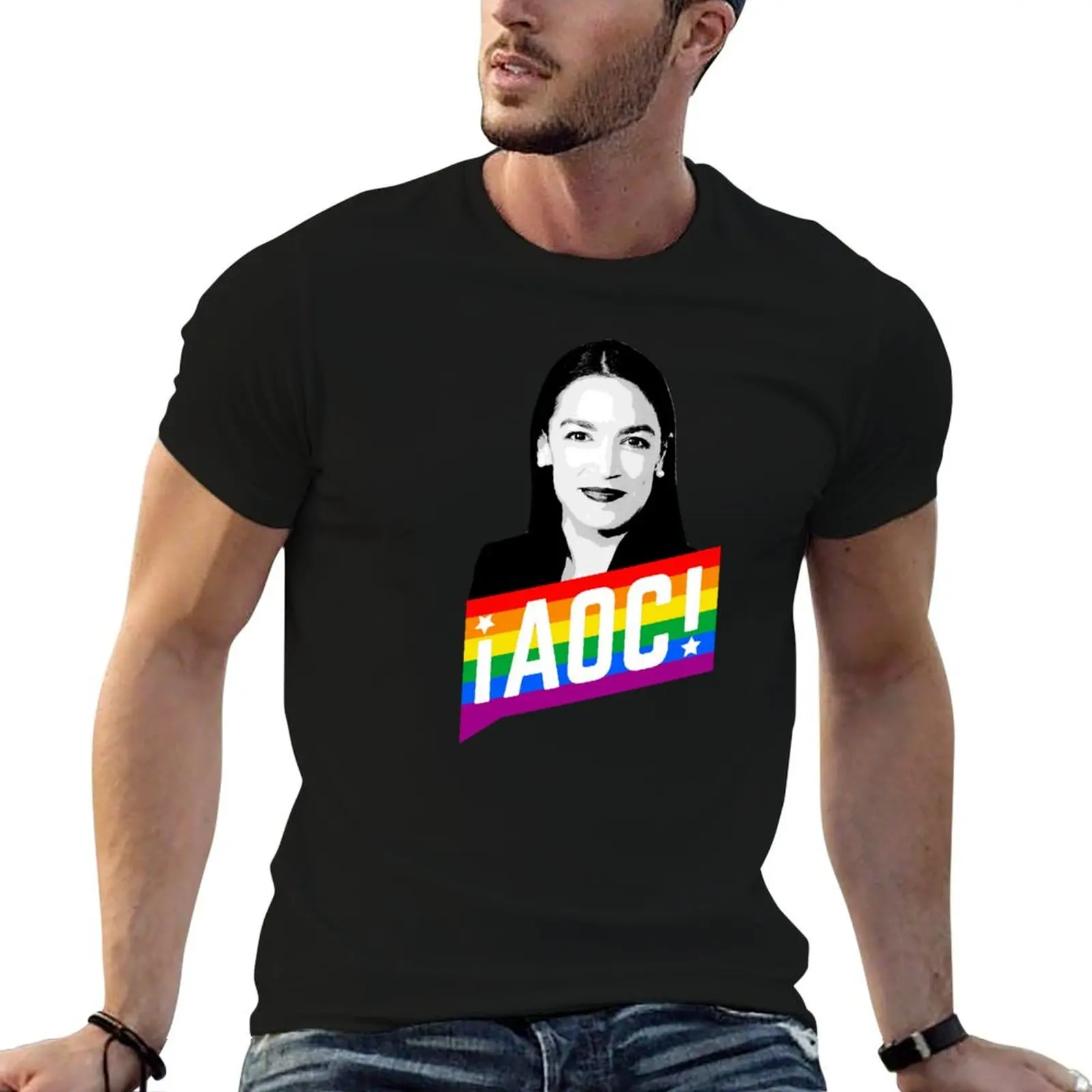 

man shirt T-Shirt graphic man AOC t shirt casual t PRIDE
