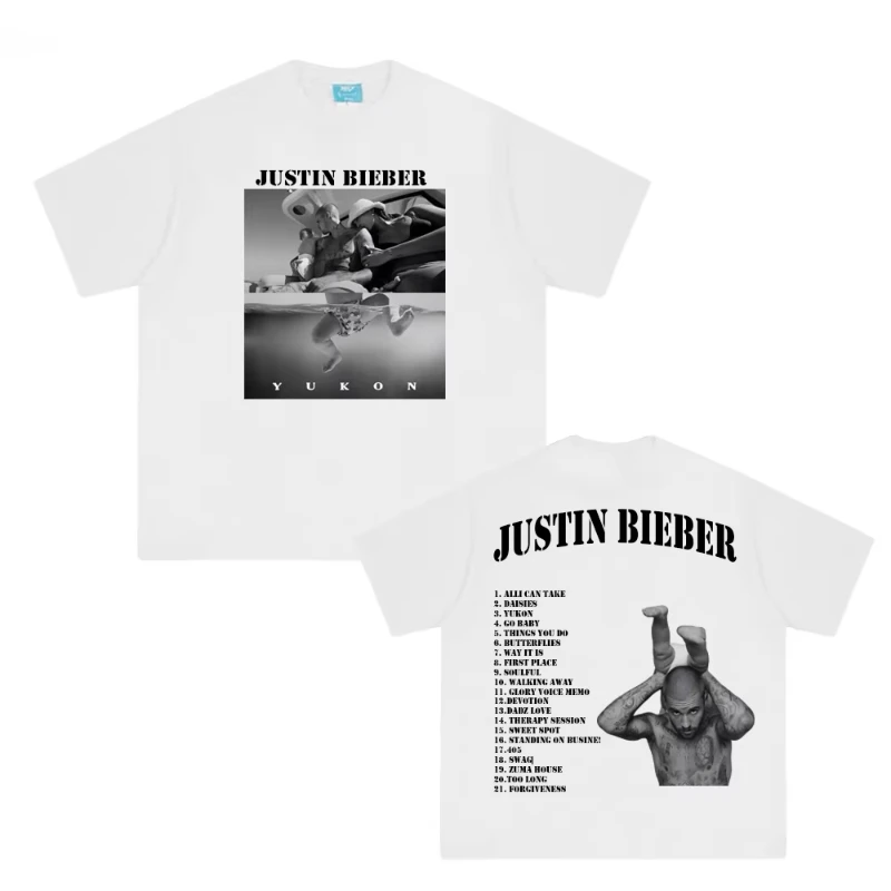 جاستن بيبر يوكون تي شيرت الرجال الصيف لعبة تي شيرت Harajuku عالية الجودة القطن تي شيرت القطن موضة عادية قصيرة الأكمام #4