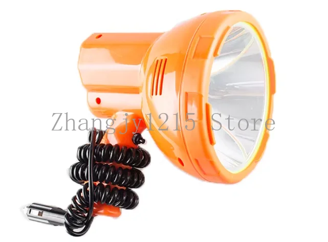 Marine handheld vehicle-mounted flashlight with strong long-range 100W outdoor work led night fishing, 12V battery searchlight