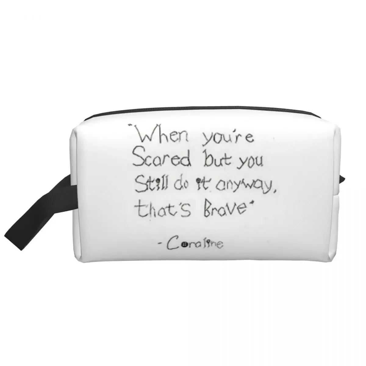 Coraline Book Quote Polyester Men Business Portable Storage Bag Women Travel Cosmetic Bag Hanging Wash Pouch