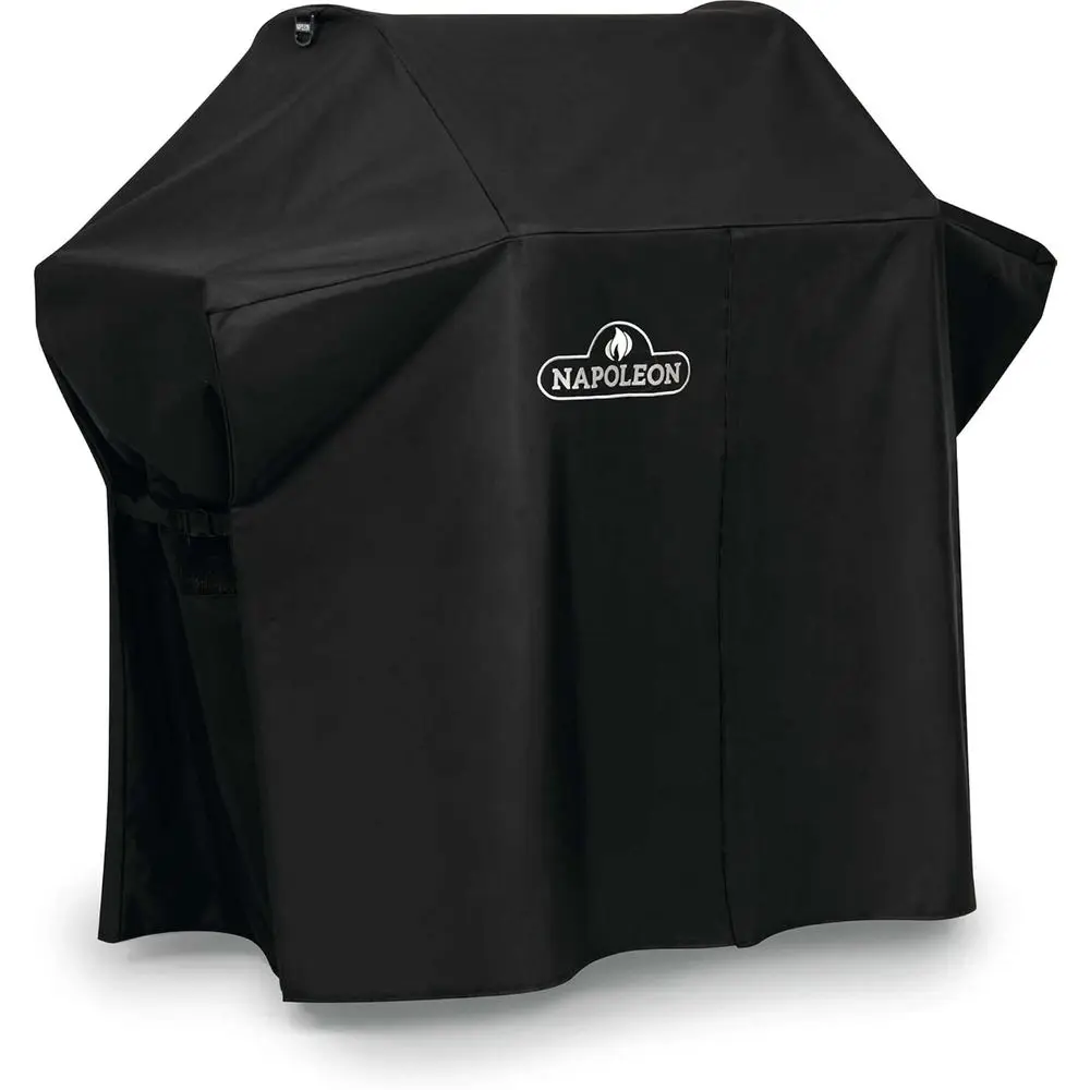 Grill Cover Black Water Resistant UV Protected Air Vents Hook Loop Closure Hanging Loops Adjustable Buckled Straps