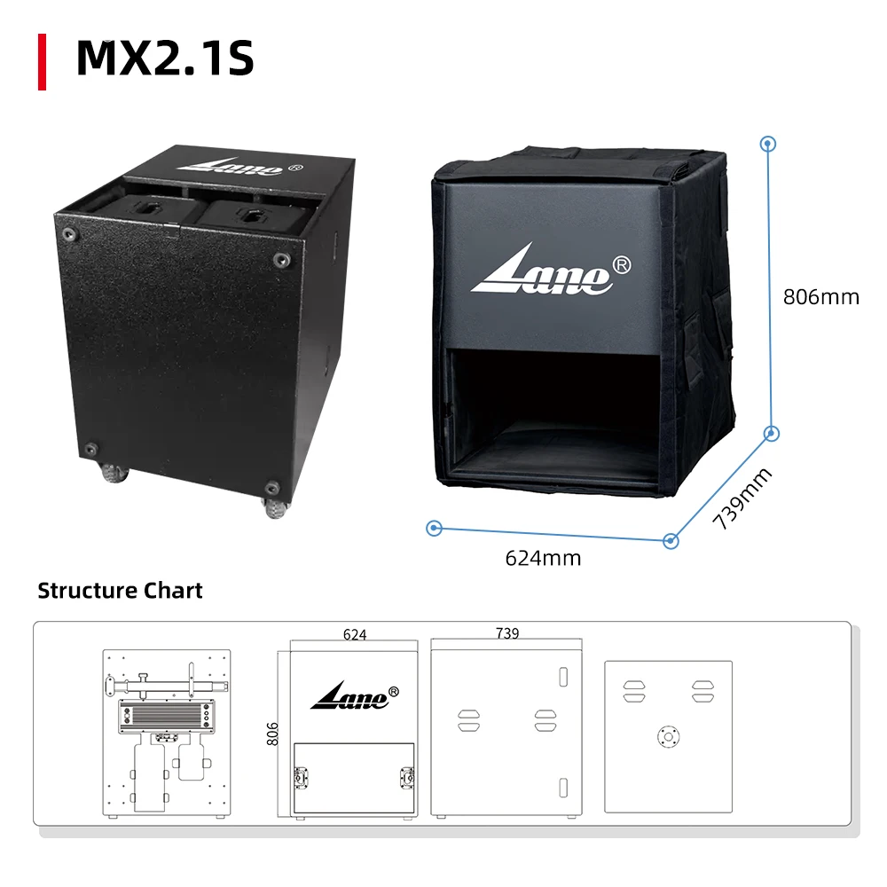 Lane MX2.1 Factory Price Professional Super Bass Portable PA Waterproof 18 Inch Active Line Array Sound System Speaker