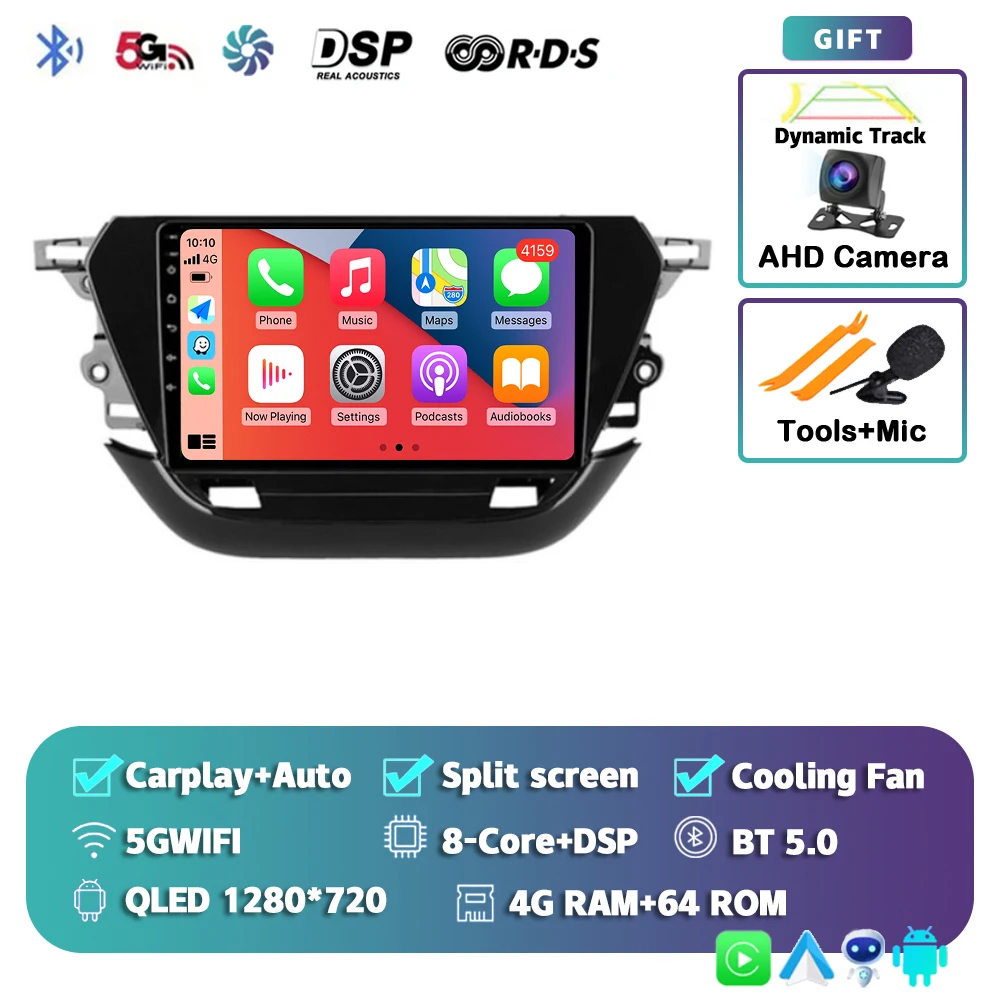 Android 15 Autoradio Multimedia Speler Voor Opel Corsa F 2019-2023 Auto Carplay Autoradio DSP wifi + 4G Ai voice 2 Din BT Video