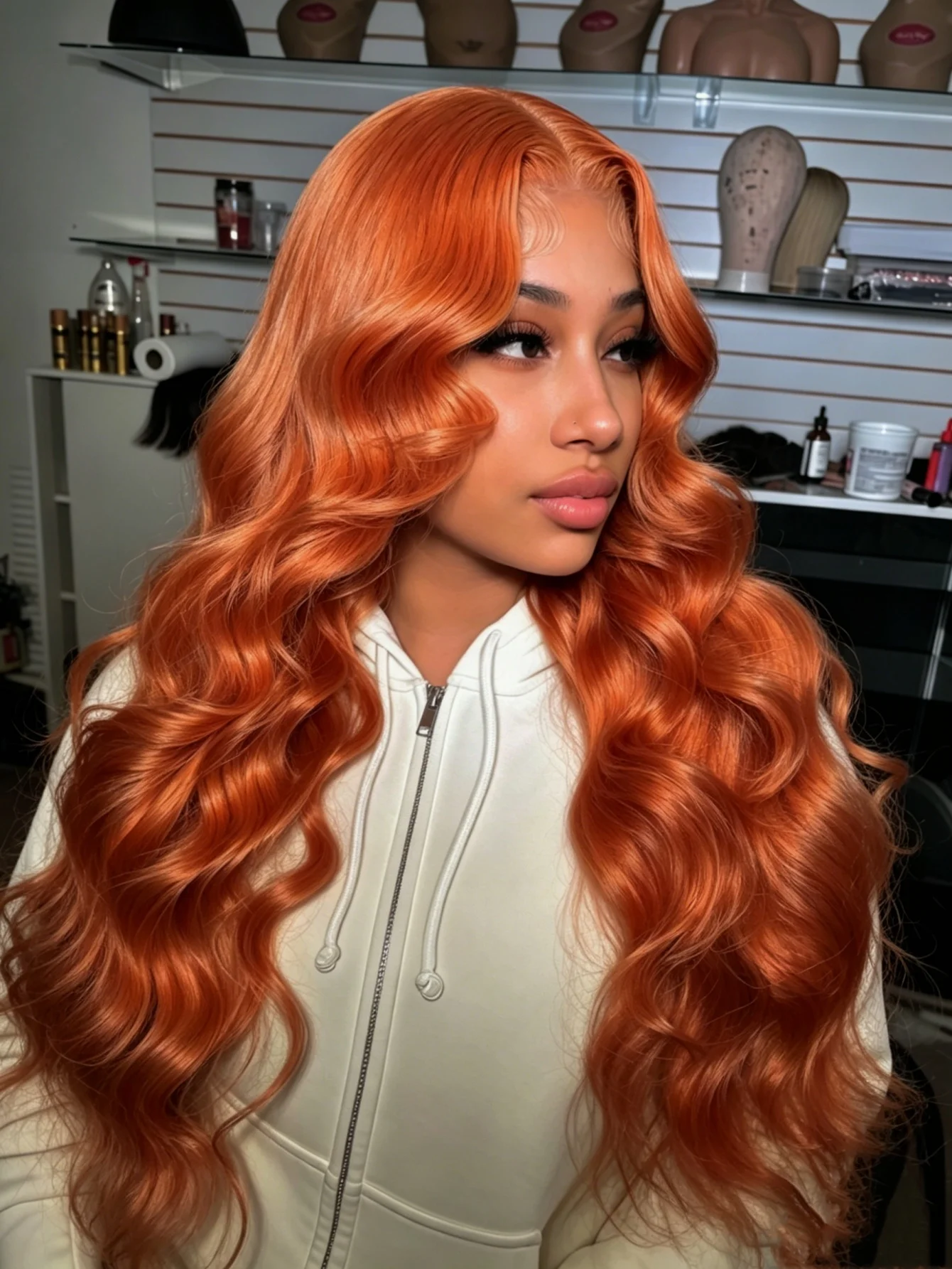 

180% Density Ginger Orange Wig Human Hair 13x4 HD Lace Wigs Body Wave Lace Front Wigs Human Hair For Women with Baby Hair Glueless Wigs Human Hair Pre Plucked Pre Cut #350 Ginger Orange for Daily Wear
