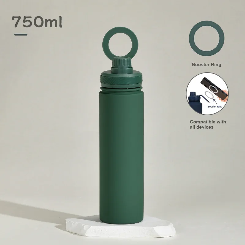 

Custom 750ml Water Bottle Magnetic Thermos Bottle With Phone Holder Personalized Gift