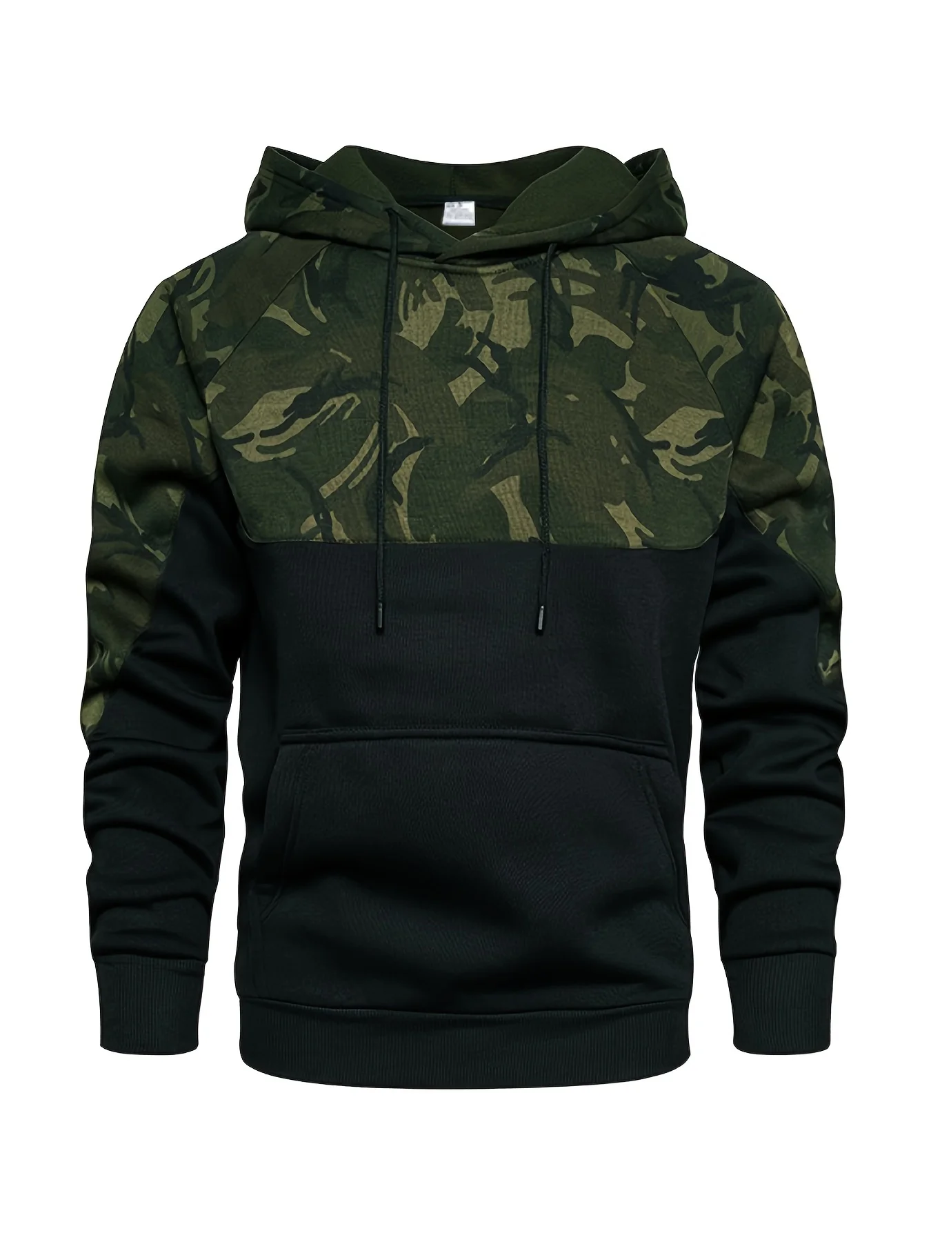 2026 Men's Hoodie Thin Autumn Winter Modern Geometric Color Splicing Pattern Print Hoodie Loose Daily Street Style Men’s Clothes