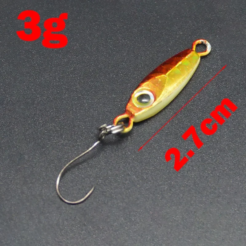 New Mini Fishing Lure 2.7CM 4.5CM 3g 6g Spoon Metal Lures Spinnerbait Minnow Small Fish Single Hook Jig Stream Trout Winter Ice