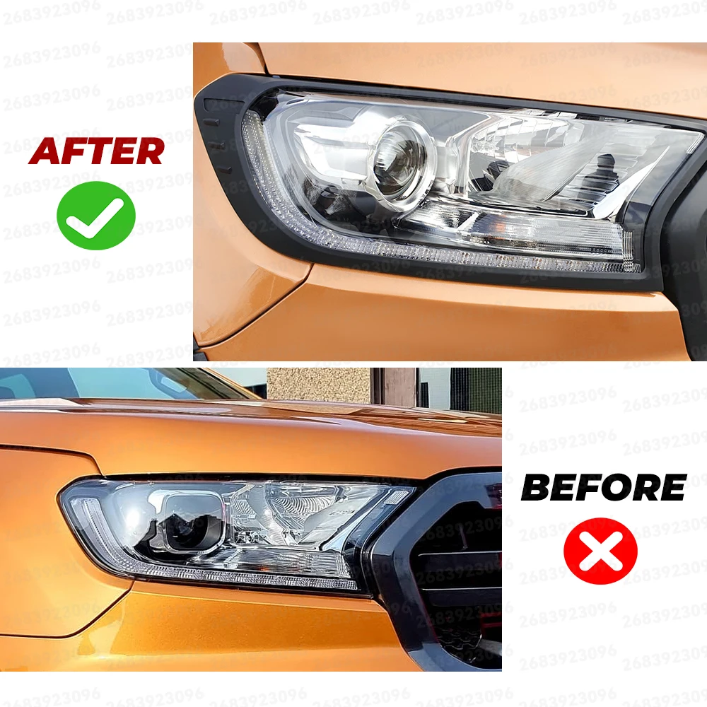 2 Stück Scheinwerferabdeckungen Scheinwerfer-Schutzabdeckungen für Ford Ranger 2015-2022 WILDTRAK XLS XLT LIMITED XL Lichtabdeckungen – Detail 7
