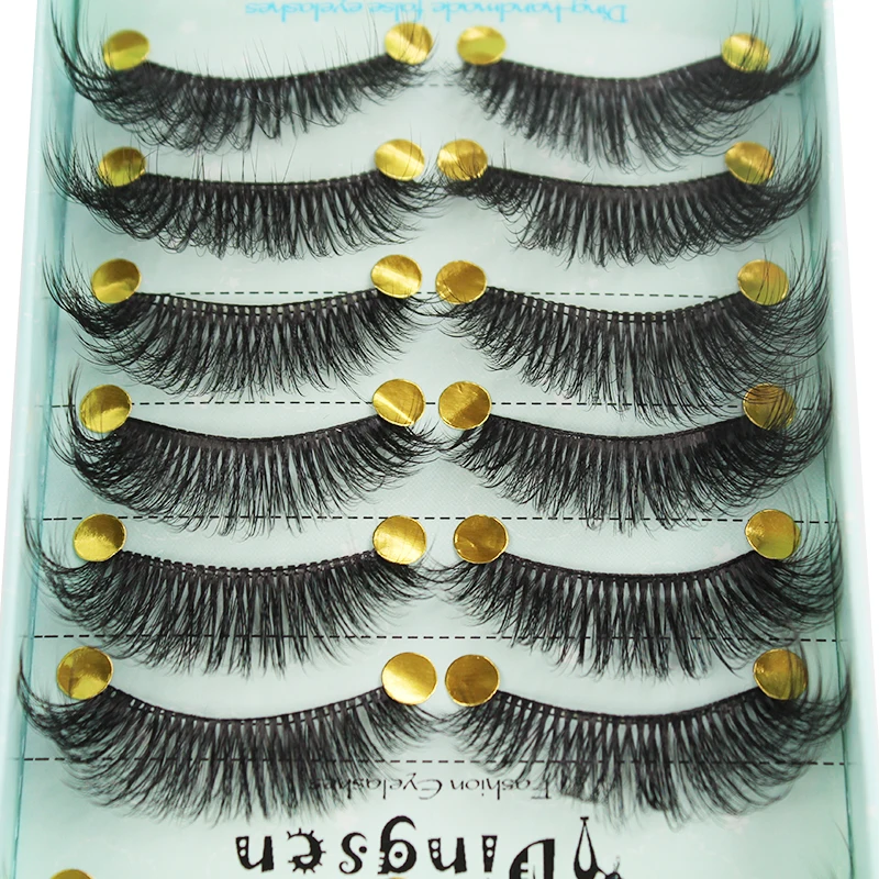 Nouveau 10/5 paires de cils de vison 3d faits à la main faux cils courts croix désordre Dense cils naturels maquillage de scène faux cils