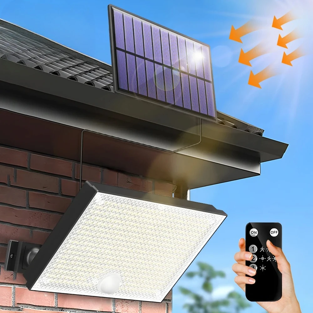 

IP65 Waterproof Solar Powered Security Spot Lights Outdoor Solar Motion Sensor Lightswith Remote Control Flood Wall Lamp