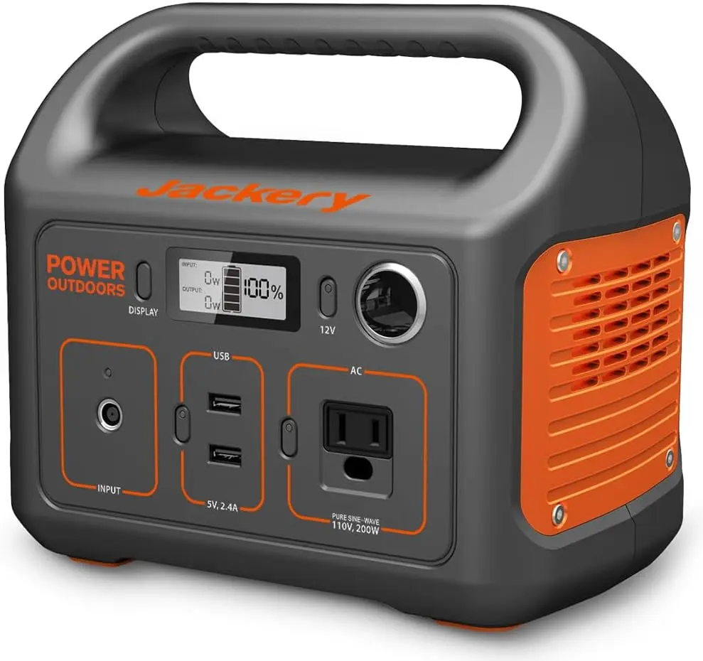 Portable Power Station Explorer 290, 290Wh Backup Lithium Battery, 110V/200W Pure Sine Wave AC Outlet, Solar Generator