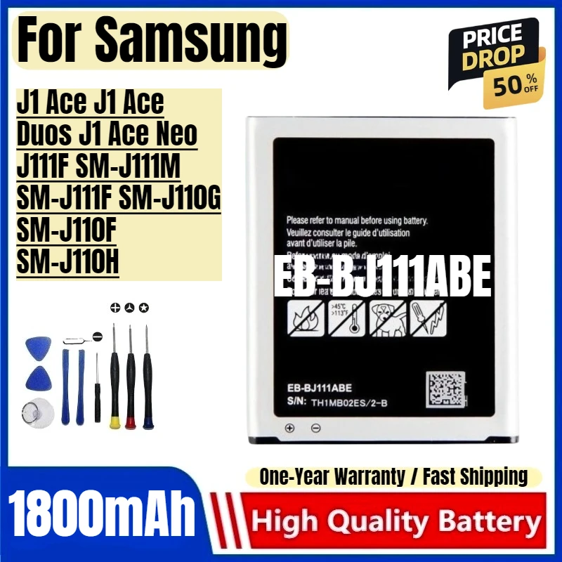 

EB-BJ111ABE for Samsung J1 Ace J1 Ace Duos J1 Ace Neo J111F SM-J111M SM-J111F SM-J110G SM-J110F SM-J110H Mobile Phone Battery