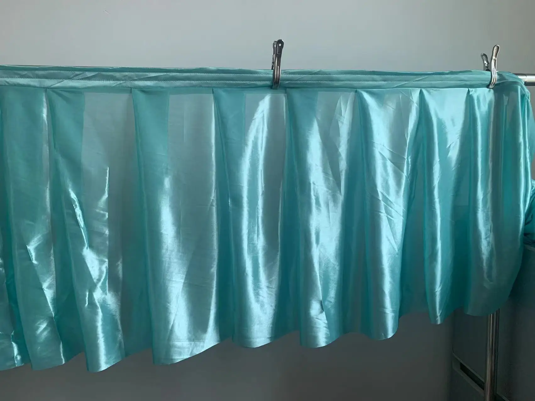 30cm high x 600 cm Long Ice Silk Wedding Stage Table Skirt For Table Clothes Decoration Wedding Table Skirting for Event Party