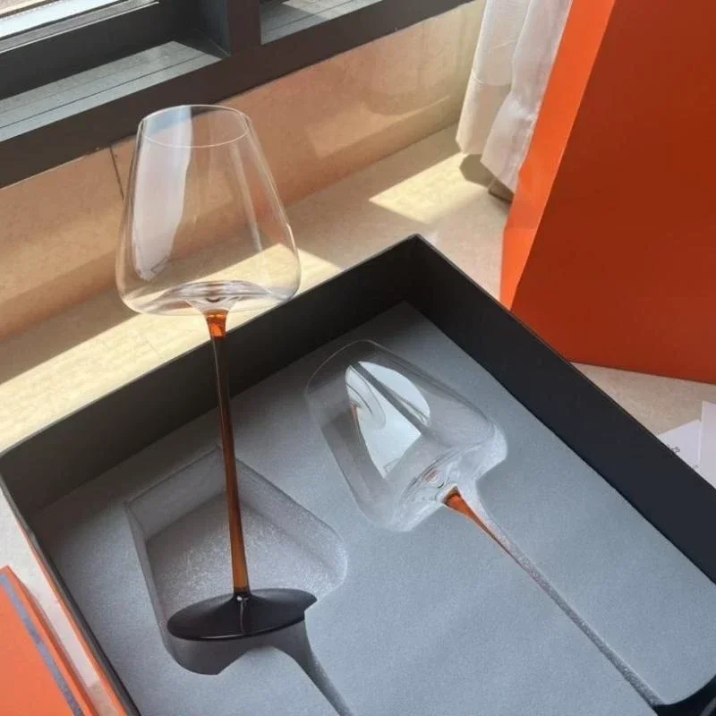 European Red Wine Glass Colored Crystal With Gift Box High Quality Burgundy Glass for Fine Dining And Celebrations