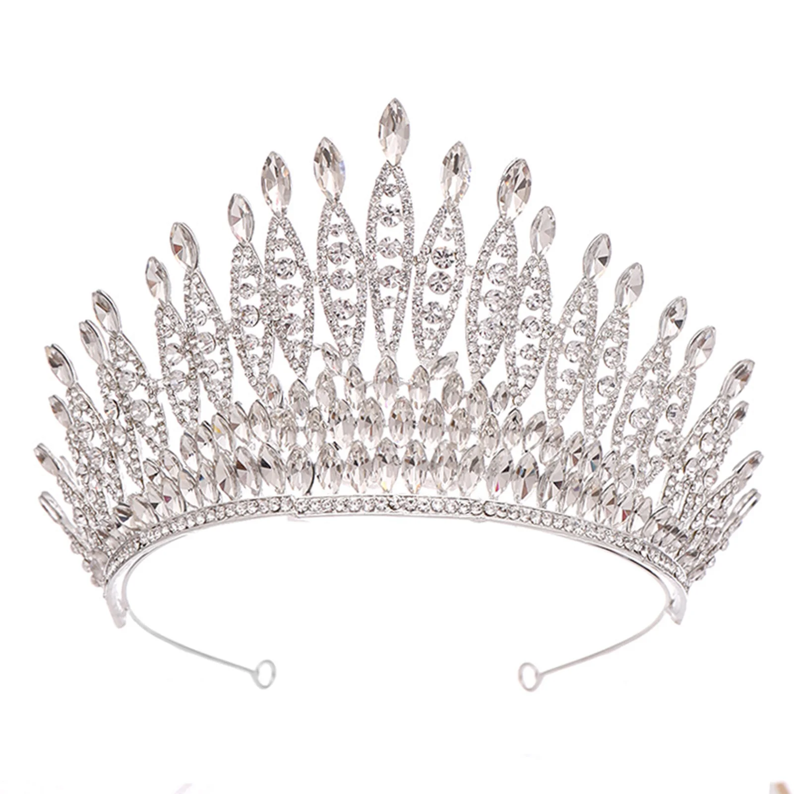 Diademas de boda para mujer, corona antideslizante con diamantes de imitación brillantes, decoración para la cabeza