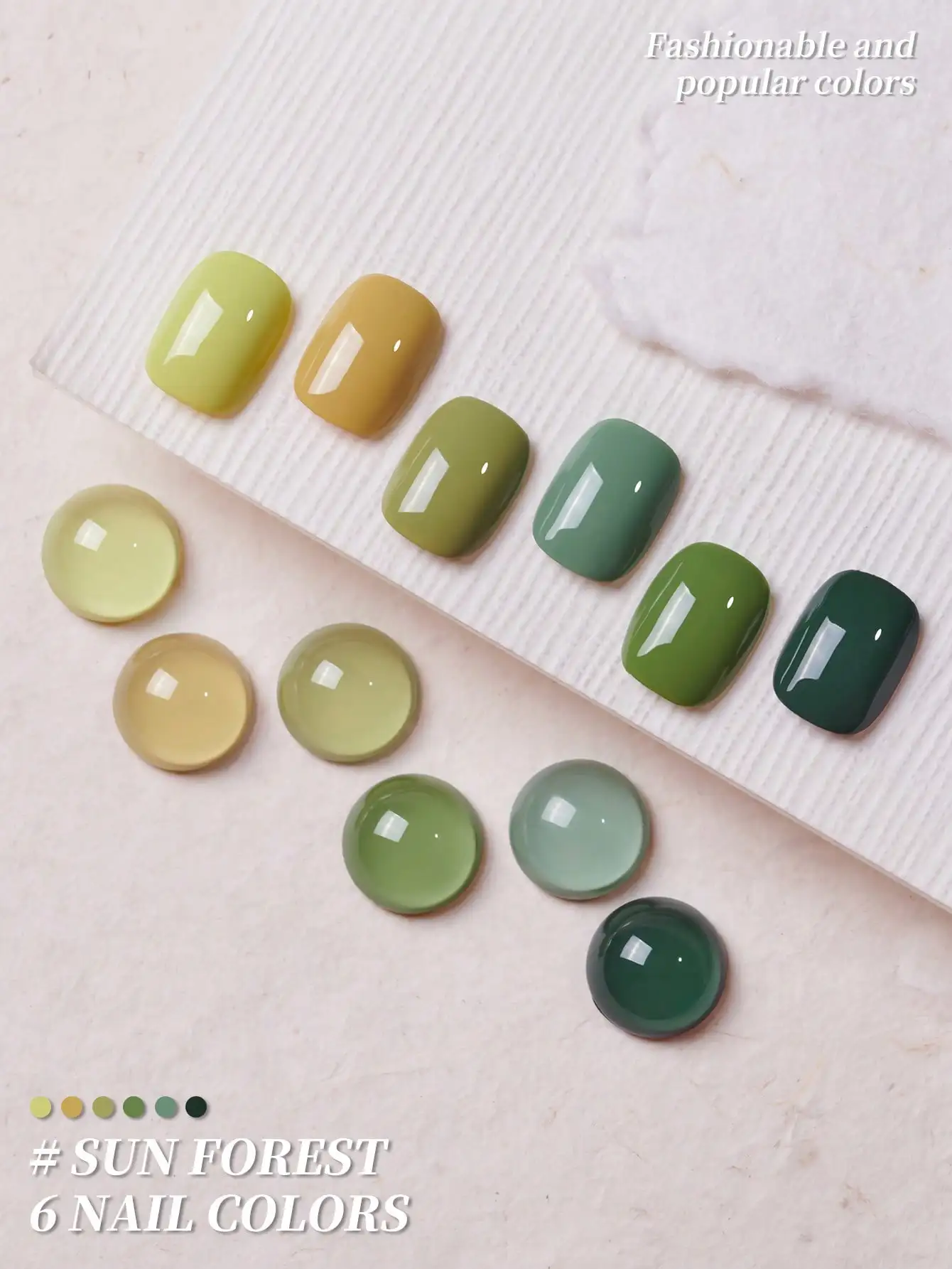 ชุดยาทาเล็บเจลสีเขียว XEIJAYI 6 ชิ้น ขนาด 15 มล. ต่อชิ้น ยาทาเล็บแบบแช่ UV LED กึ่งถาวร คุณภาพระดับร้านทำเล็บ สำหรับทำเล็บเอง