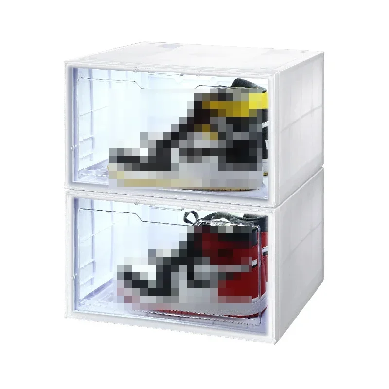 

Transparent Sneaker Box Luminous Shoe Box Voice Control Wall Plastic Cabinet Shoe Rack Portable Basketball Simple Storage Boxes